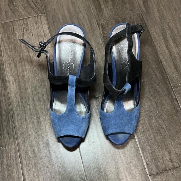 Jessica Simpson blue/black Suede Platform - Picture 1 of 4